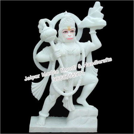 White Marble Hanuman Sculpture