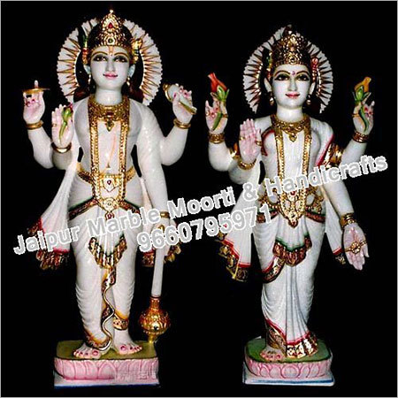 Marble Vishnu Laxmi Standing Statue