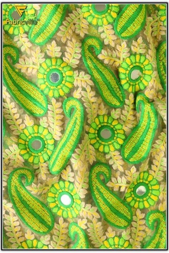 Mirror Work Embroidery Fabric (836)