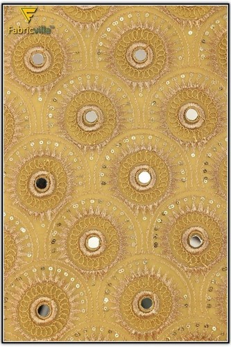 Mirror Work Embroidery Fabric (855)