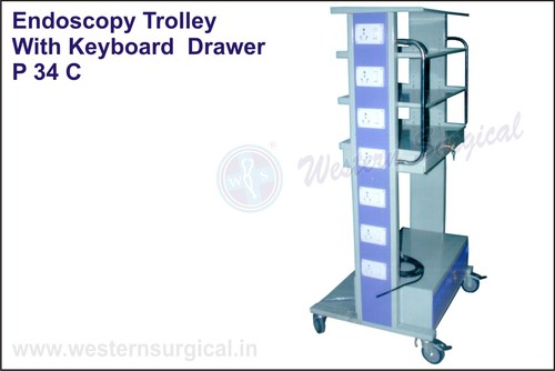 Endoscopy Trolley With Keyboard Drawer