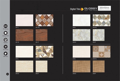 Granite Wall Tiles - Ceramic, 300x450mm, Grey | Premium Quality, Non-Slip, Wear-Resistant, Smooth Finish, Acid-Resistant, Antibacterial