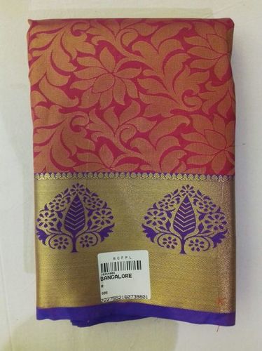 Red And Blue Bangalore Silk Saree