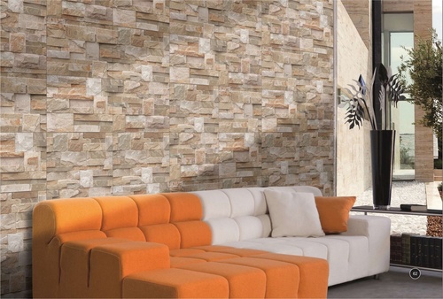 Digital Wall Tiles - Ceramic, 300x450mm, Beige | Acid-Resistant, Antibacterial, Fully Polished, Luxury Appeal