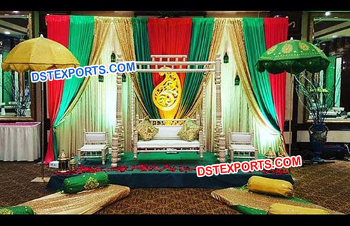 Colourful Pakistani Wedding Swing Stage