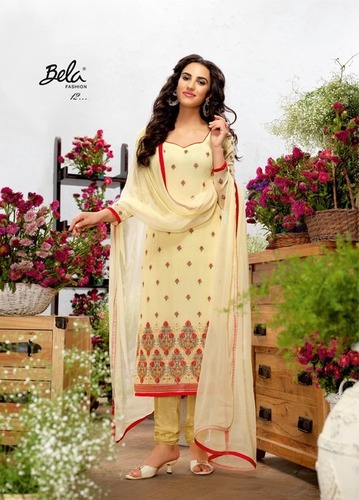 Yellow Buy Georgette Churidar Suit Online
