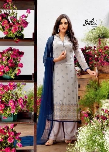 Grey Buy Plazzo Style Georgette Suit Online