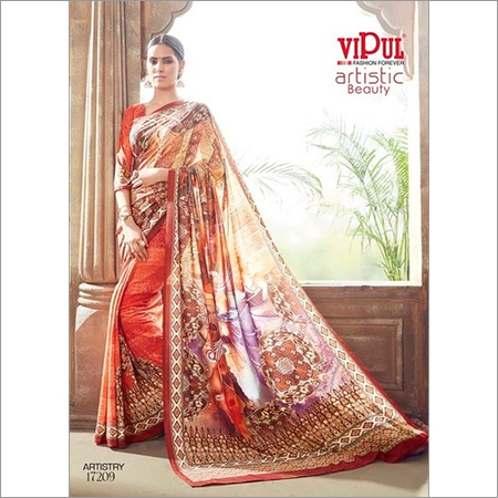 Soft Silk Printed Saree - 5.5 Mtr Length, 0.80 Mtr Blouse | Elegant Soft Silk, Stylish Printed Pattern
