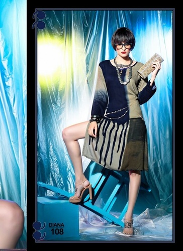 Indian Fancy Kurtis - Printed Long Sleeve, Mix Colors | Simple Style for Ladies in L and XL Sizes