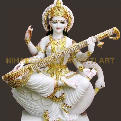 Maa Saraswati Marble Statue