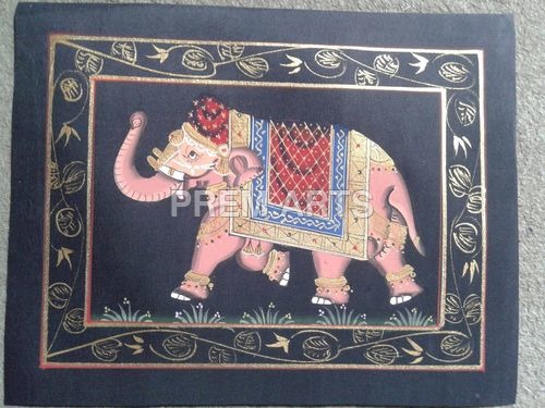 Elephant Painting on Clothe - Hand-Painted Watercolor, Size Ranging from 3x4 Inches to 10 Feet | Indian Style, Stunning Elephant Subjects