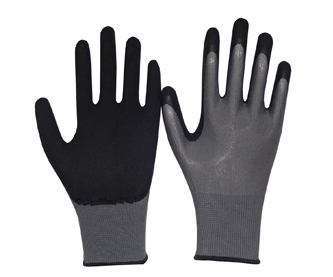 Coated Gloves - 10 Gauge Nylon Shell Lightweight Crinkle Latex Coating Open Knit Back for Ventilation Black | Ideal for General Handling Gardening and Woodworking