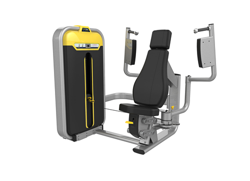 Pec Fly Gym Equipment - Steel Frame, 150x150/250x100mm Tubes, Gray, 105mm Pulley, PU Coated Cable, Magnetic Bolt Weight Stack | Durable, Comfortable PU Foam Cushion, Double-Sided Steel Weight Cover