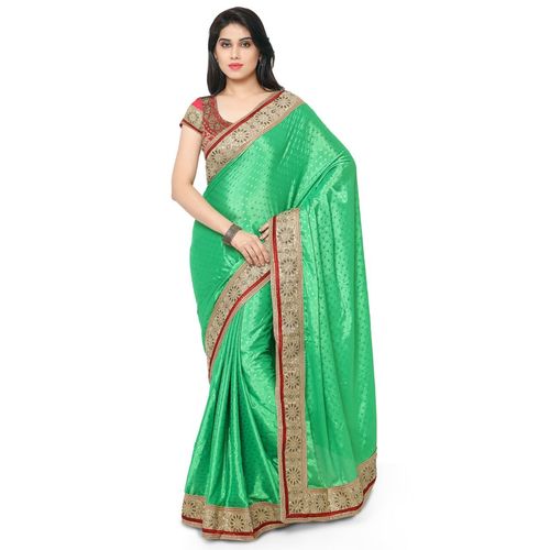 Green Georgette Fancy Saree