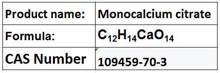 Monocalcium Citrate - White Powder 25kg Bags 99% Purity | Food Firming Acidity Regulator Sequestrant