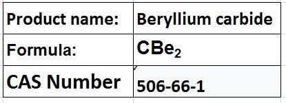 Beryllium Carbide - Metal Carbide CBe2, CAS 506-66-1 | Very Hard, High Density, Durable, High Melting Point, 99.9% Purity