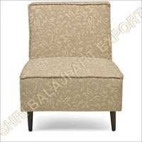 Half White Leather Pouf