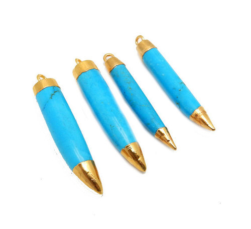 Gold Electroplated Turquoise Point Pendant