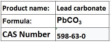 Lead Carbonate - PbCOâ Fine Powder, 99.5% Purity, 25kg Bags, Micron Range