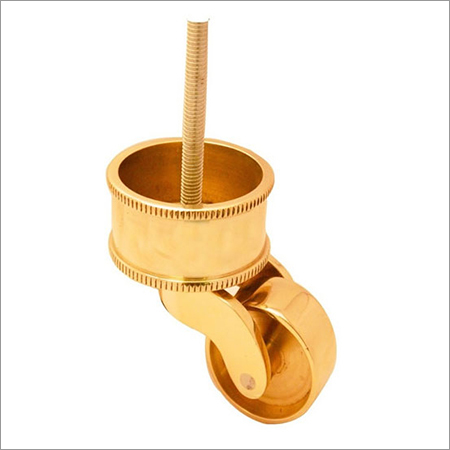 Round Rope Cup Caster Bolt Polished Brass
