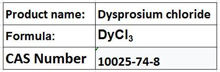 Dysprosium Chloride - Rare Earth White to Yellow Solid, 99.9% Purity | Water Soluble, High Purity, Industrial Use