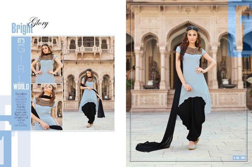 Grey Buy Ready Made Patiyala Suit Online