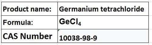 Germanium Tetrachloride - Colorless Liquid, Boiling Point 86°C, High Purity >99.99% | Reagent Grade, Fiber Optic Use, Germanium Source