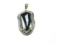 Druzy Agate Pave Set Pendant