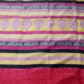Ethnic Block Printed Saree (Pure Mulberry Silk)