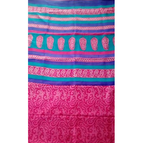 Designer Block Printed Saree(Pure Mulberry Silk)