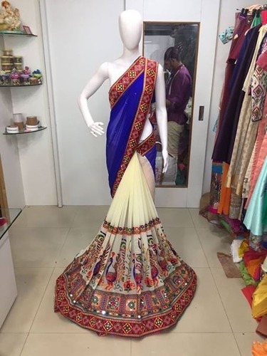 Exclusive Fancy Party Wear Saree - Georgette, Approx 6.30 Meters, Same As Picture Colour, Heavy Border & Gamthi Work, Embroidered | Bollywood Style, Suitable For All Seasons