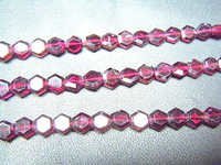 Pink Faceted Square Beads
