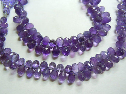 Amethyst Faceted Tear Drops Beads