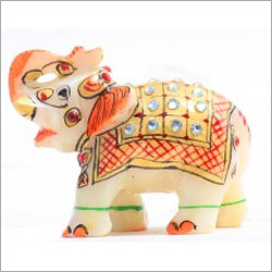Painted Marble Elephant