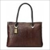 Leather Ladies Handbags - Leather, 12x15x5 inches, Brown | Stylish Design, Spacious Interior, Multiple Pockets, Double Handles