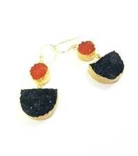 As Photo Shown Gold Plated Druzy Hook Earrings