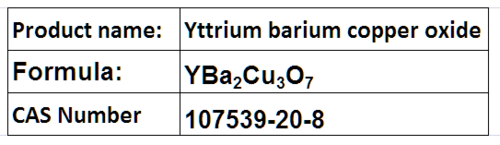 Yttrium barium copper oxide