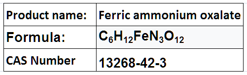 Ferric Ammonium Oxalate - Green Crystals CAS 13268-42-3 | Blueprinting High Purity Stable Compound