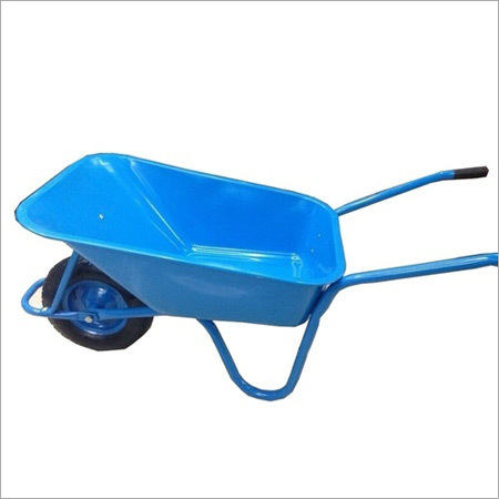 Single Wheel Barrow - Steel Frame, Plastic Tray, Blue, Pneumatic Wheel | Easy To Use, Durable, High Capacity, Stable, Maneuverable