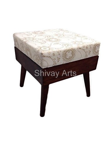 Sheesham Wood Square Pouffe / Ottoman / Lowseat / Stool