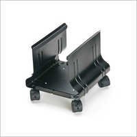 Cpu Trolley - Plastic, Width Adjustable (150-225 Mm), Black | Lockable Castors, Easy Mobility, Ideal For Office & Home Use