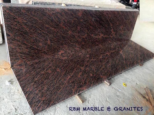 Multi Brown Granite - 15mm+ Polished Slabs & Tiles | Vibrant Brown Color with Red Lines, Ideal for Kitchen Tops, Vanity Tops, Steps and Risers