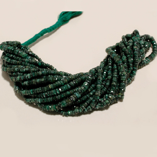 Emerald Faceted Rondelle