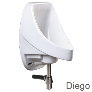 Diego Urinal - Ceramic, Wall Mounted, Round Shape | Elegant White Finish, One-Piece Design