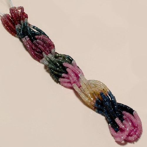 Sapphire Faceted Tyre Beads
