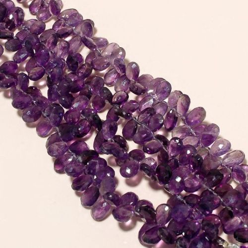 Amethyst Faceted Almond Beads