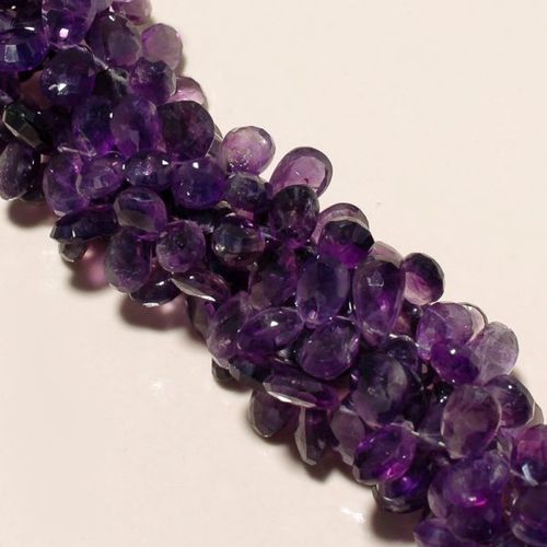 Amethyst Faceted Almond Beads