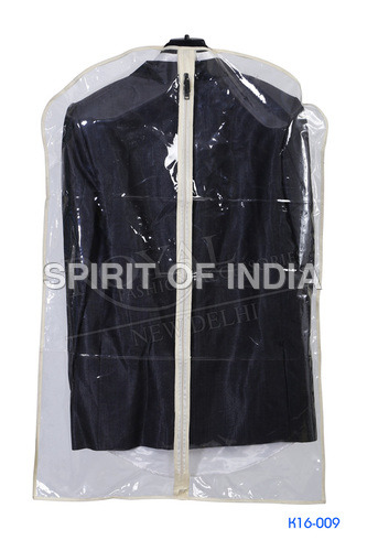 Transparent Cover For Men's Coat Suits - PVC Material, Soft Zipper Bag Style | Durable, Water Resistant, Easy to Clean, Shiny Transparent Finish, Foldable, Resistant to Dust and Moisture