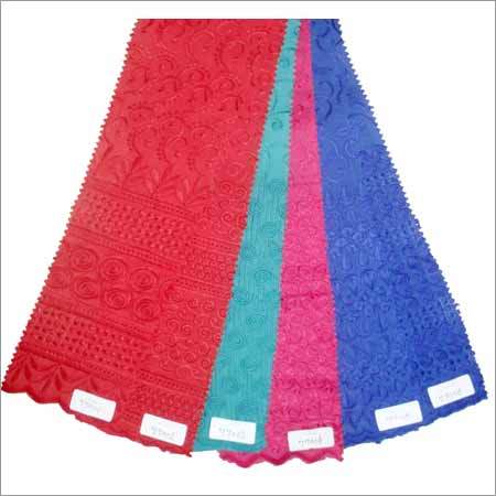 Quick Dry Chikan Border Fabrics