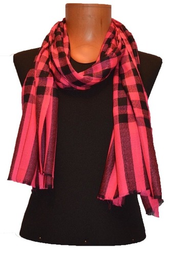 Any Cashmere Check Scarf